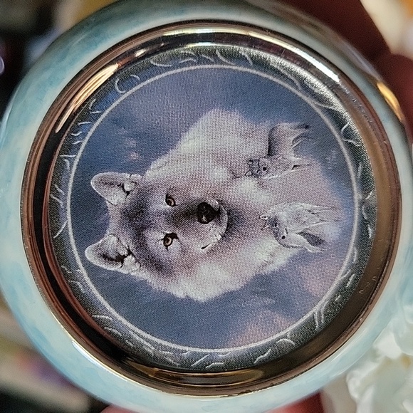 2 ~ The Bradford Editions 1997 WOLF Ornaments Black Knight Silver Scout VINTAGE - Picture 3 of 12